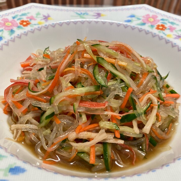 作り置きの冷やし中華のタレで☆春雨サラダ